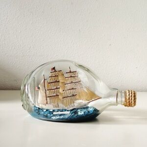 Vintage U.S. Coastguard Training Barque “Eagle” Ship in a Bottle